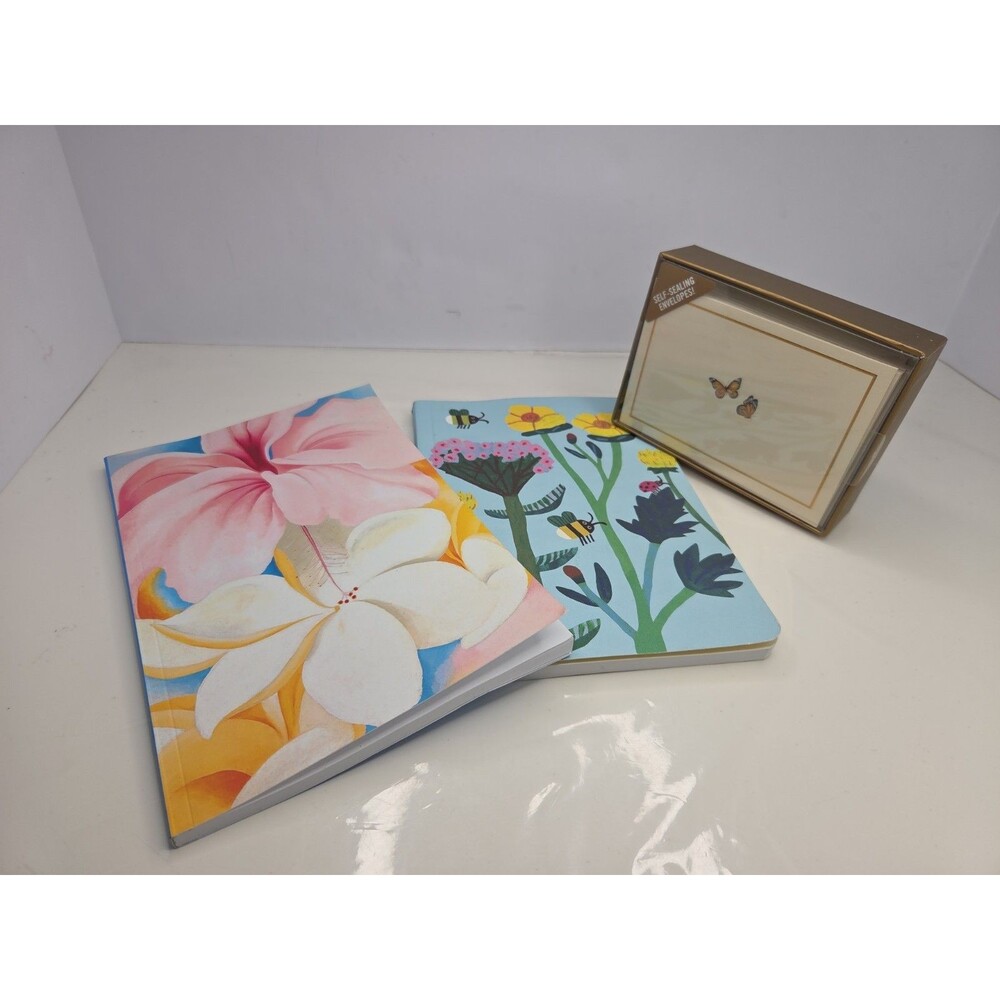 Georgia O'Keeffe Roger la Borde Stationery Bundle Floral Art Journals Card Set